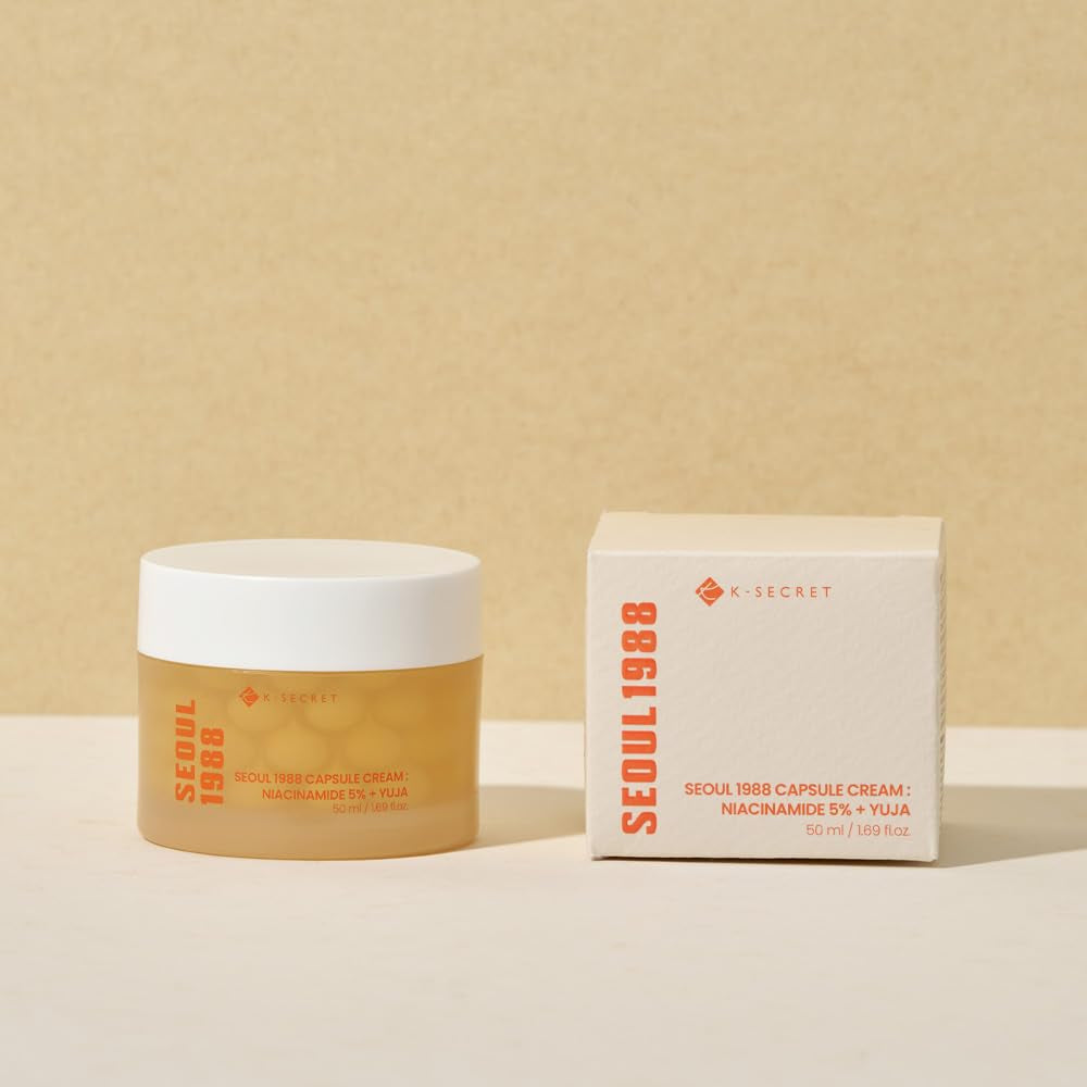 KSECRET SEOUL 1988 Capsule Cream : Niacinamide 5% + Yuja, for Anti-Aging, Brightening, Texture Improvement, Hydration, 1.69 Fl.Oz./50Ml