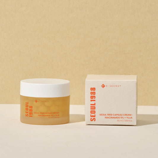 KSECRET SEOUL 1988 Capsule Cream : Niacinamide 5% + Yuja, for Anti-Aging, Brightening, Texture Improvement, Hydration, 1.69 Fl.Oz./50Ml