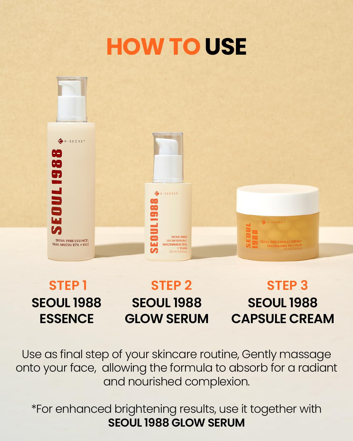 KSECRET SEOUL 1988 Capsule Cream : Niacinamide 5% + Yuja, for Anti-Aging, Brightening, Texture Improvement, Hydration, 1.69 Fl.Oz./50Ml